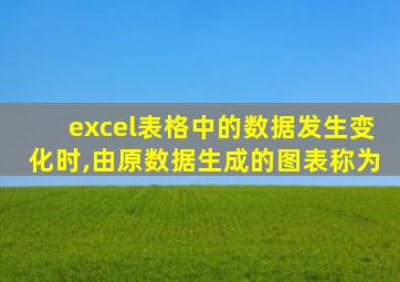 excel表格中的数据发生变化时,由原数据生成的图表称为